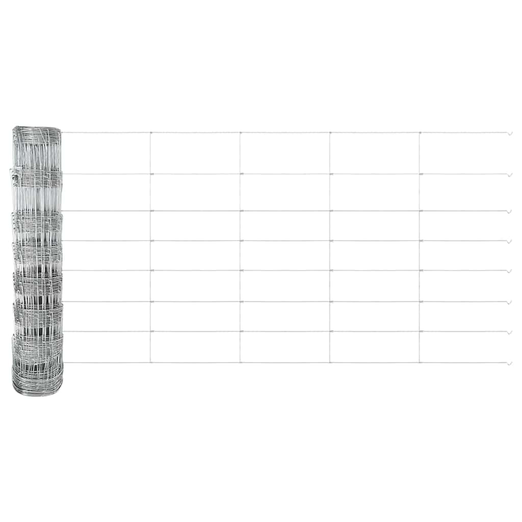 Wildzaun Silber 25 x 0,8 m Verzinkter Stahl